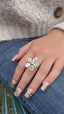 Statement Daisy Sterling Silver Ring- Adjustable