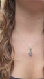 Dainty Boho Rose Quartz Teardrop Silver Pendant Necklace