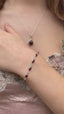 Dainty Garnet Sterling Silver Bracelet