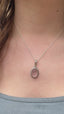 Rose Quartz Oval Bohemian Silver Necklace
