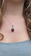 Garnet Oval Bohemian Sterling Silver Necklace