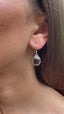 Garnet Oval Dot Silver Earrings