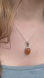 Carnelian Oval Bohemian Sterling Silver Necklace
