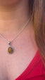 Tiger Eye Oval Dot Silver Necklace