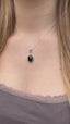 Black Onyx Oval  Bohemian Sterling Silver Necklace