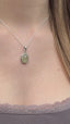 Prehnite Oval Bohemian Sterling Silver Necklace