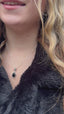 Dainty Boho Black Onyx Teardrop Pendant Necklace