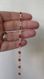 Dainty Carnelian Sterling Silver Bracelet