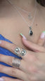 Sterling Silver Hammered Multi Band Ring - Adjustable