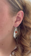 Carnelian Vintage Scroll Silver Drop Earrings