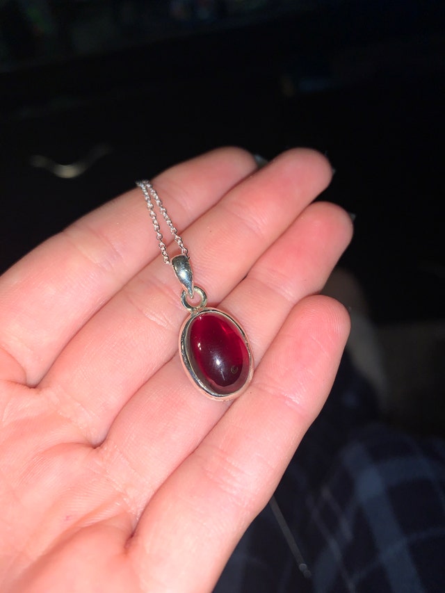 Allyson's photo of Classic Garnet Oval Sterling Silver Necklace