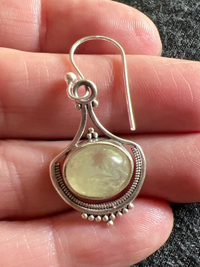 Lisa's photo of Prehnite Vintage Inspired Sterling Silver Drop Earrings