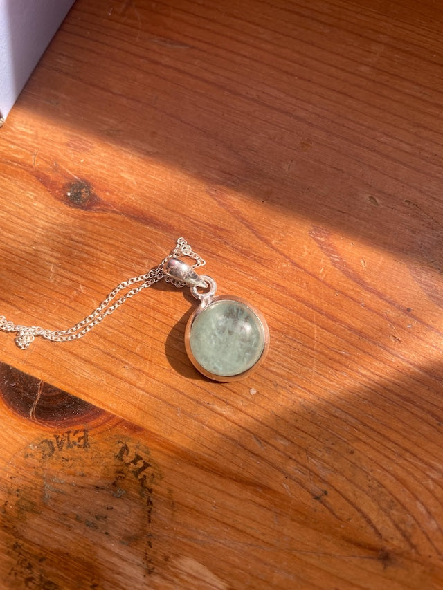 Emilee's photo of Boho Aquamarine Round Pendant Necklace