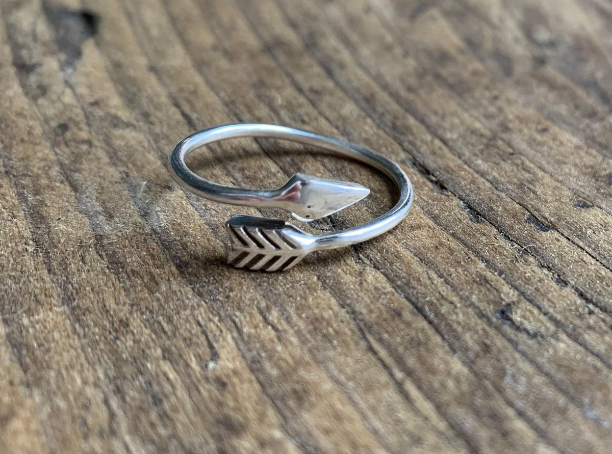 Sterling Silver Adjustable Arrow Ring-Cupid Ring