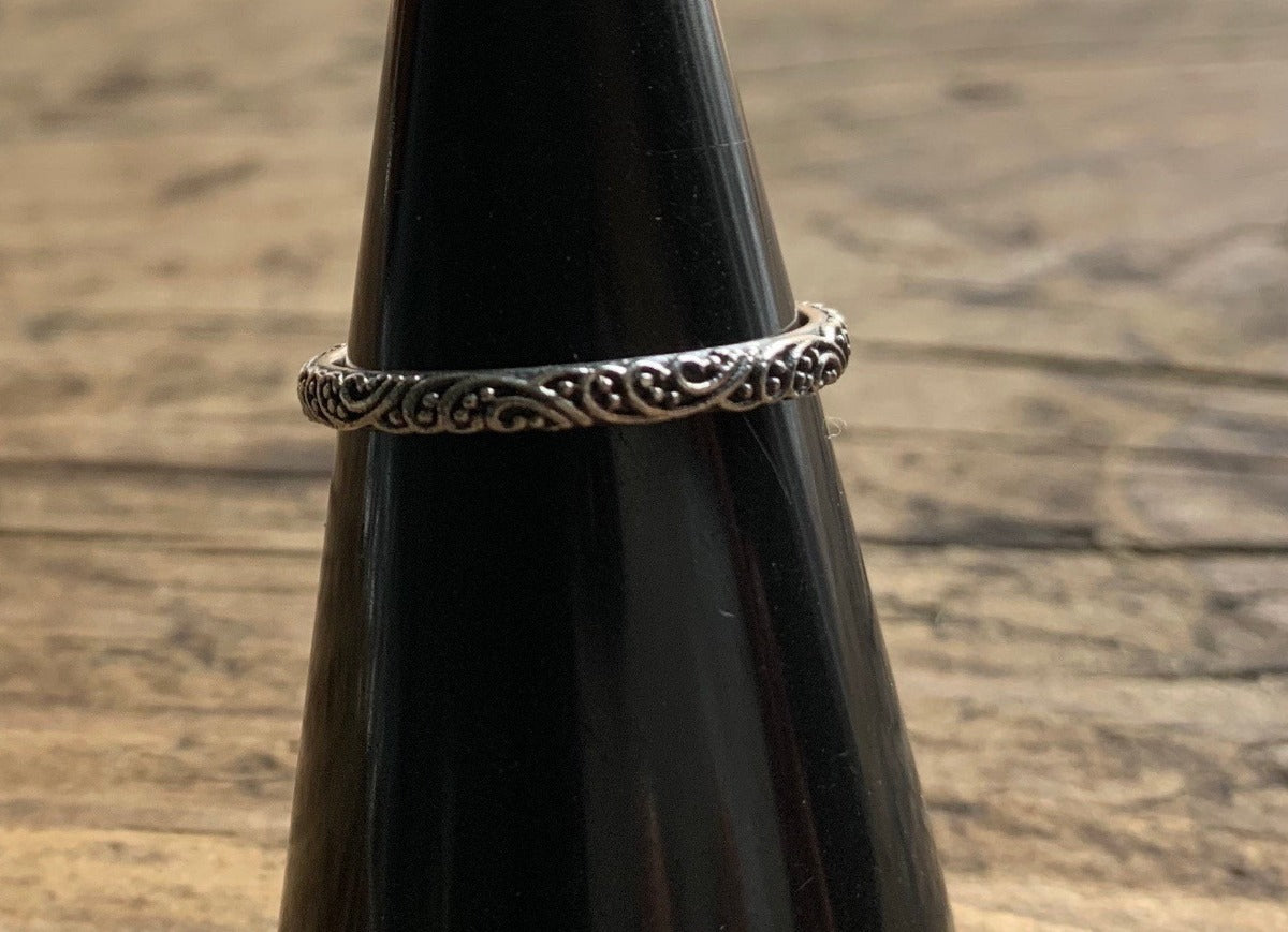 Sterling Silver Timeless Ornate Band Ring by Springwaves