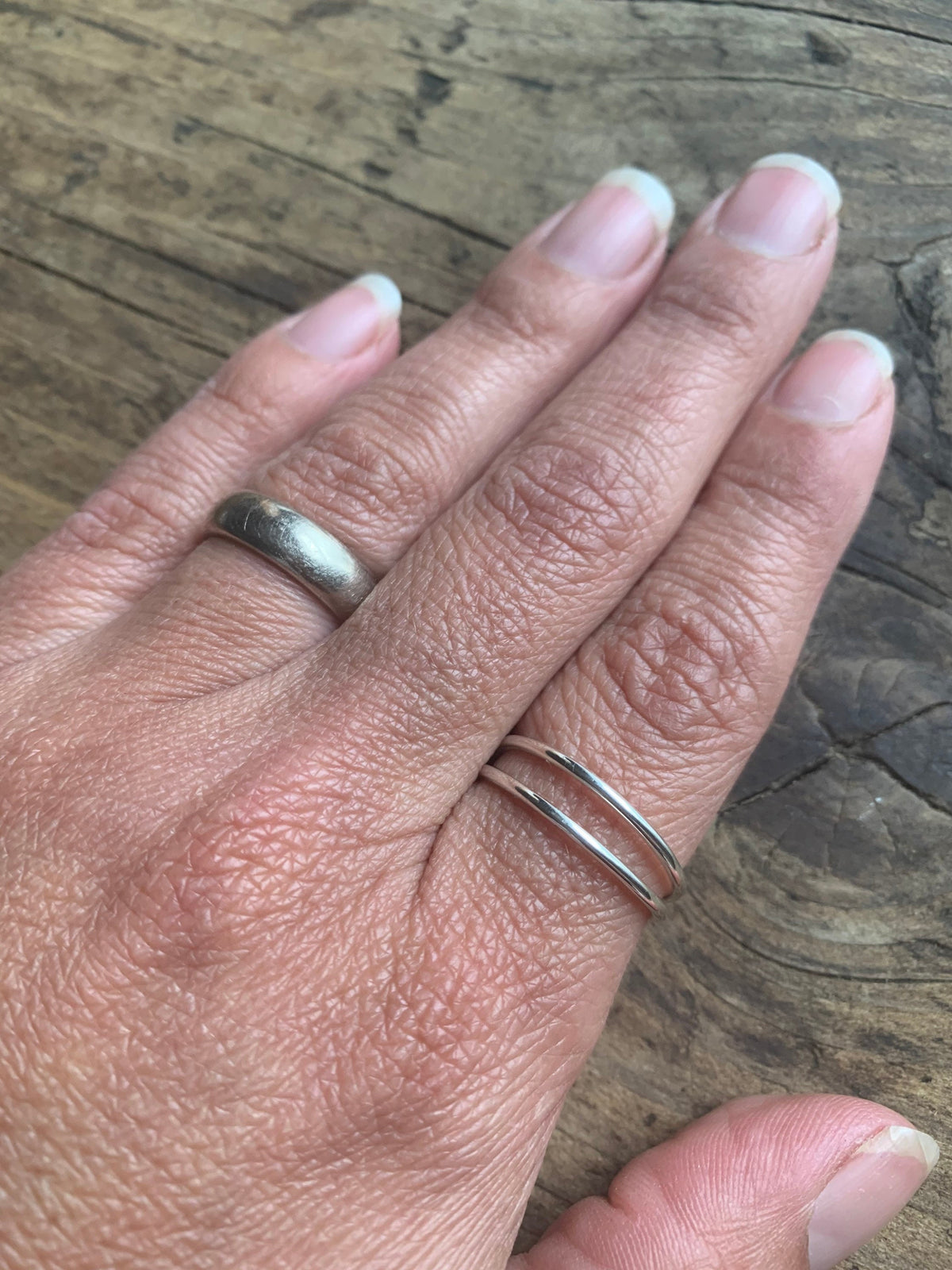 Sterling Silver Double Band Ring