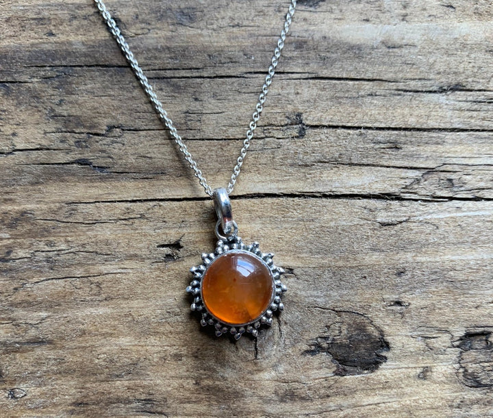 Carnelian Sunburst Necklace