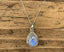 Sterling Silver Teardrop Rainbow Moonstone Necklace by Springwaves