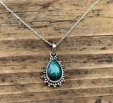 Labradorite Sunburst Teardrop Necklace