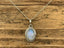 Sterling Silver Oval Rainbow Moonstone Necklace by Springwaves