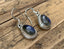 Silver Labradorite/Black Moonstone Teardrop Earrings by Springwaves