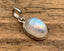 Sterling Silver Classic Oval Rainbow Moonstone Necklace by Springwaves