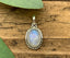 Sterling Silver Oval Rainbow Moonstone Necklace by Springwaves