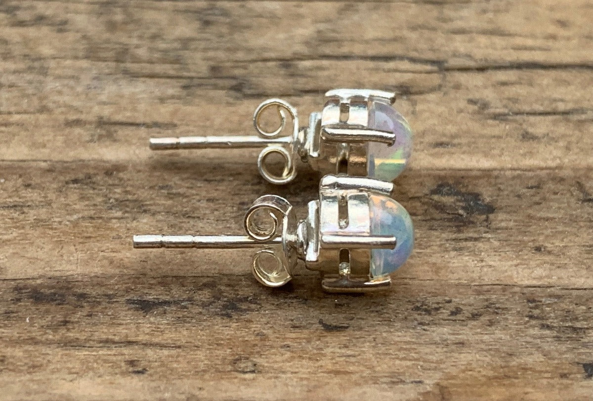 Minimalist Opal Stud Earrings by Springwaves