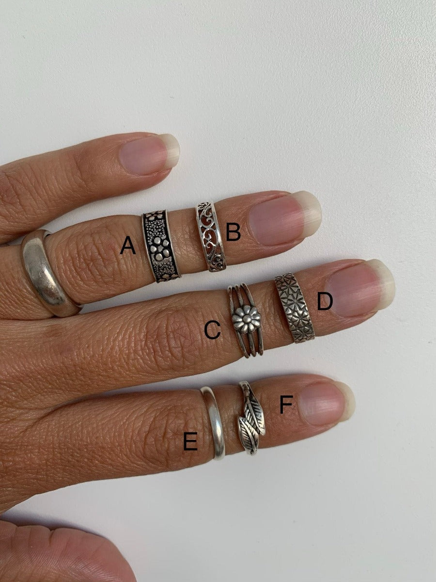 Assorted Styles - Adjustable Toe Midi or Pinky Silver Ring - Choose your Favourite