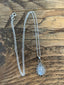 Rainbow Moonstone Silver Boho Teardrop Necklace by Springwaves