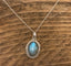 Sterling Silver Oval Labradorite Black Moonstone Necklace by Springwaves