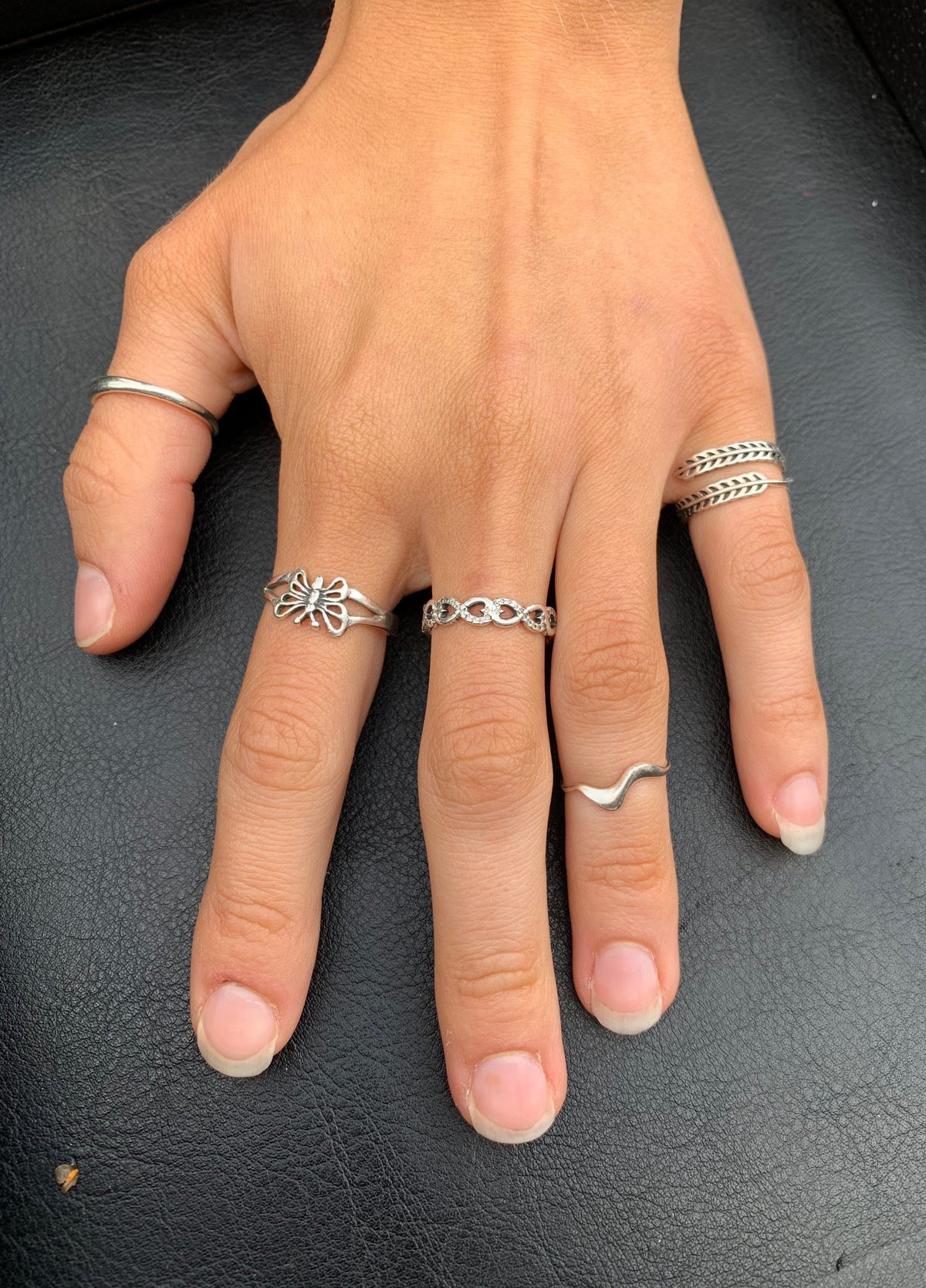 Boho Sterling Silver Feather Ring- Adjustable