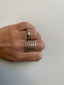 Sterling Silver Hammered Multi Band Ring - Adjustable