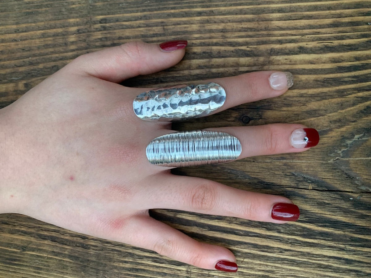 Silver Long Adjustable Statement Ring - Choose Your Finish by Springwaves