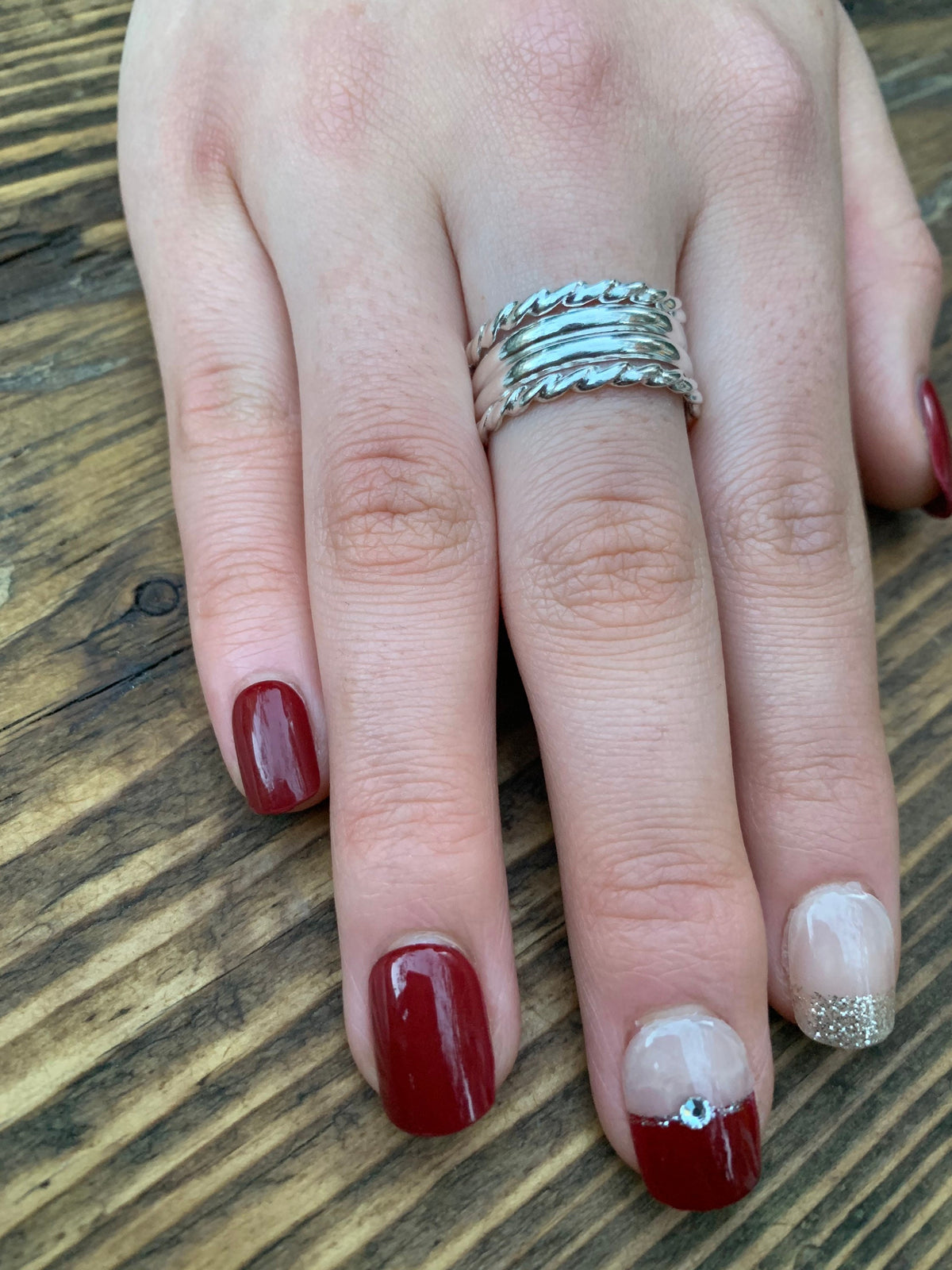 Silver Layered Band Ring