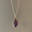 Sterling Silver Almond Amethyst Necklace by Springwaves