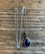 Amethyst Teardrop Silver Pendant Necklace by Springwaves