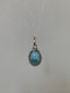 Sterling Silver Oval Larimar Necklace by Springwaves