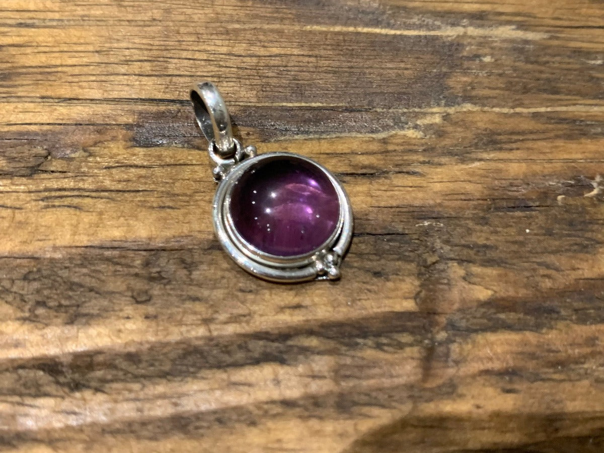 Delicate Round Amethyst Silver Necklace by Springwaves
