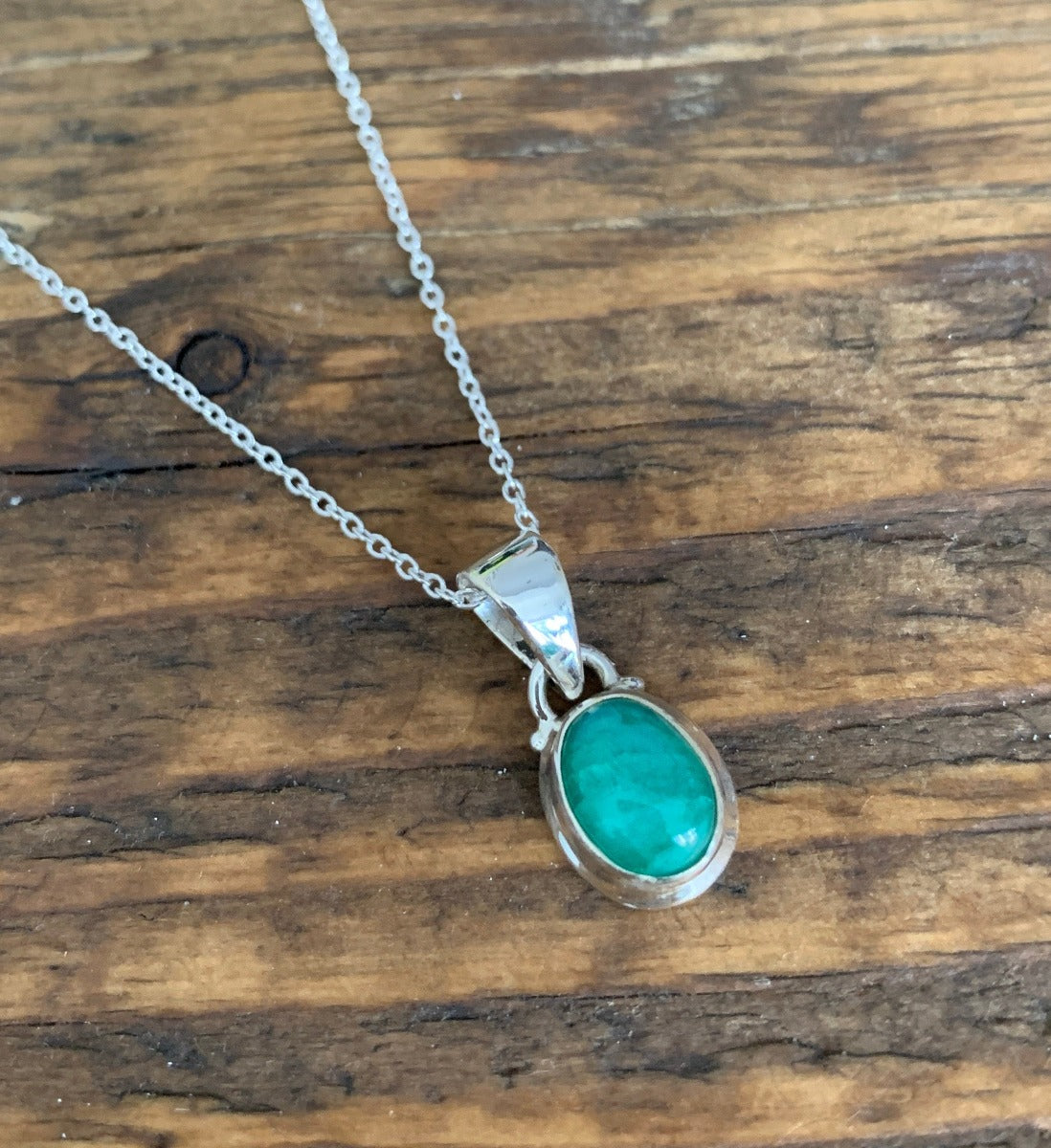 Dainty Oval Rainbow Moonstone Necklace - Choose From: Blue Pink & Green by Springwaves