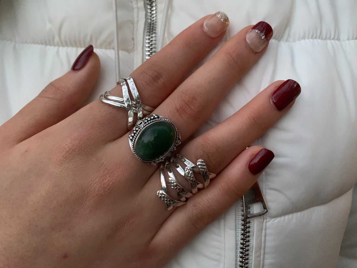 Sterling Silver Crossover Wrap Ring-Adjustable