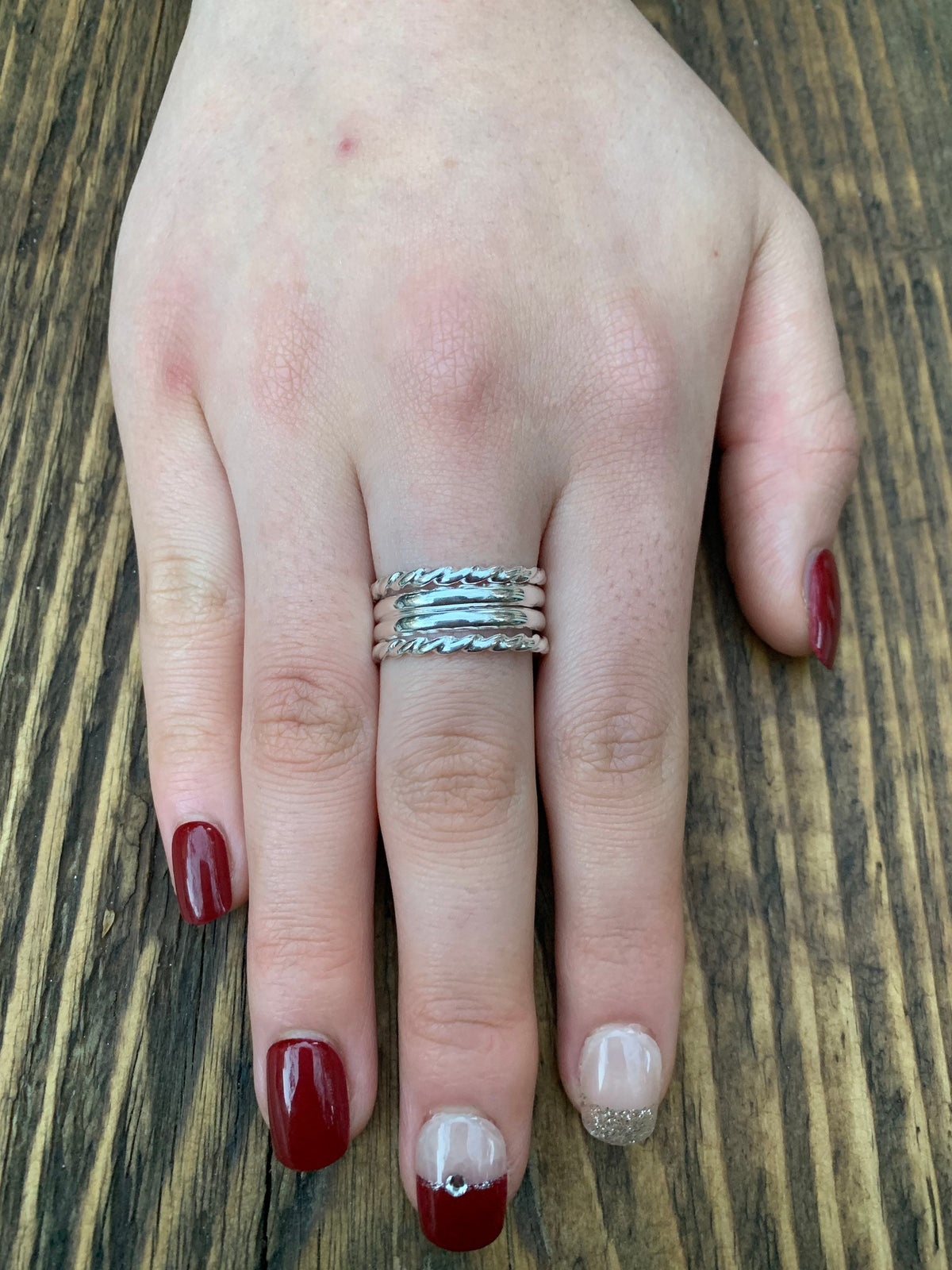 Silver Layered Band Ring