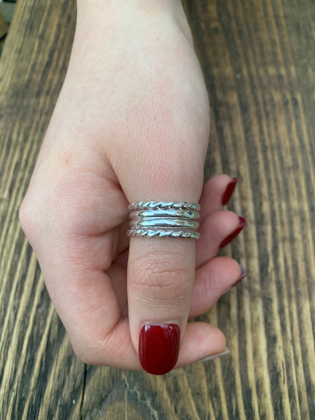 Silver Layered Band Ring