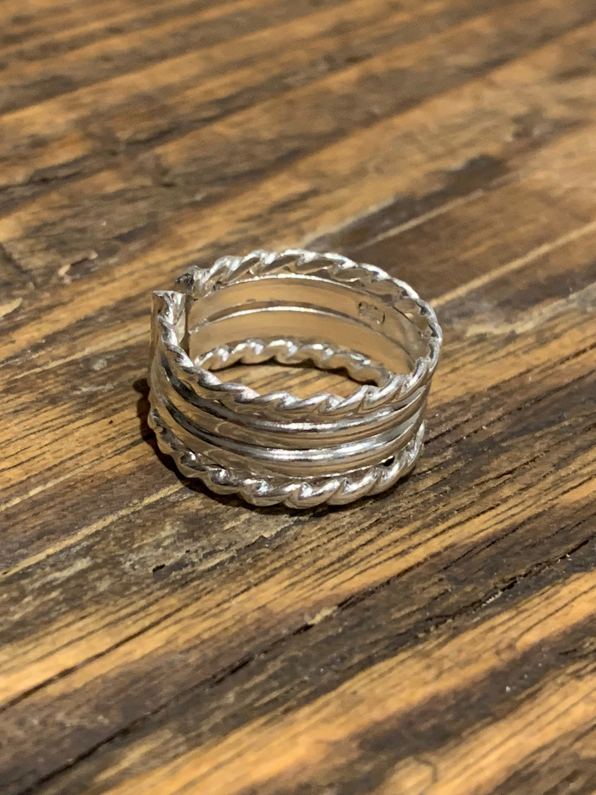 Silver Layered Band Ring
