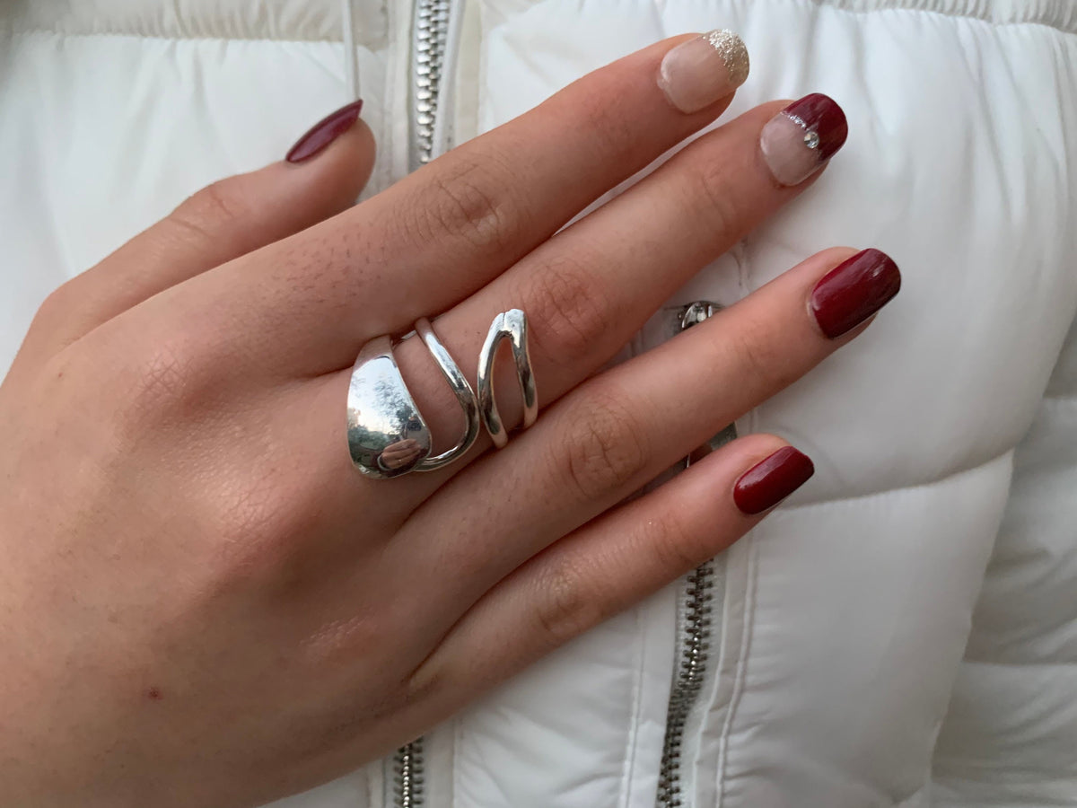 Sterling Silver Statement Wrap Ring- Thumb Ring