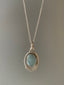 Boho Aquamarine Ornate Oval Necklace by Springwaves