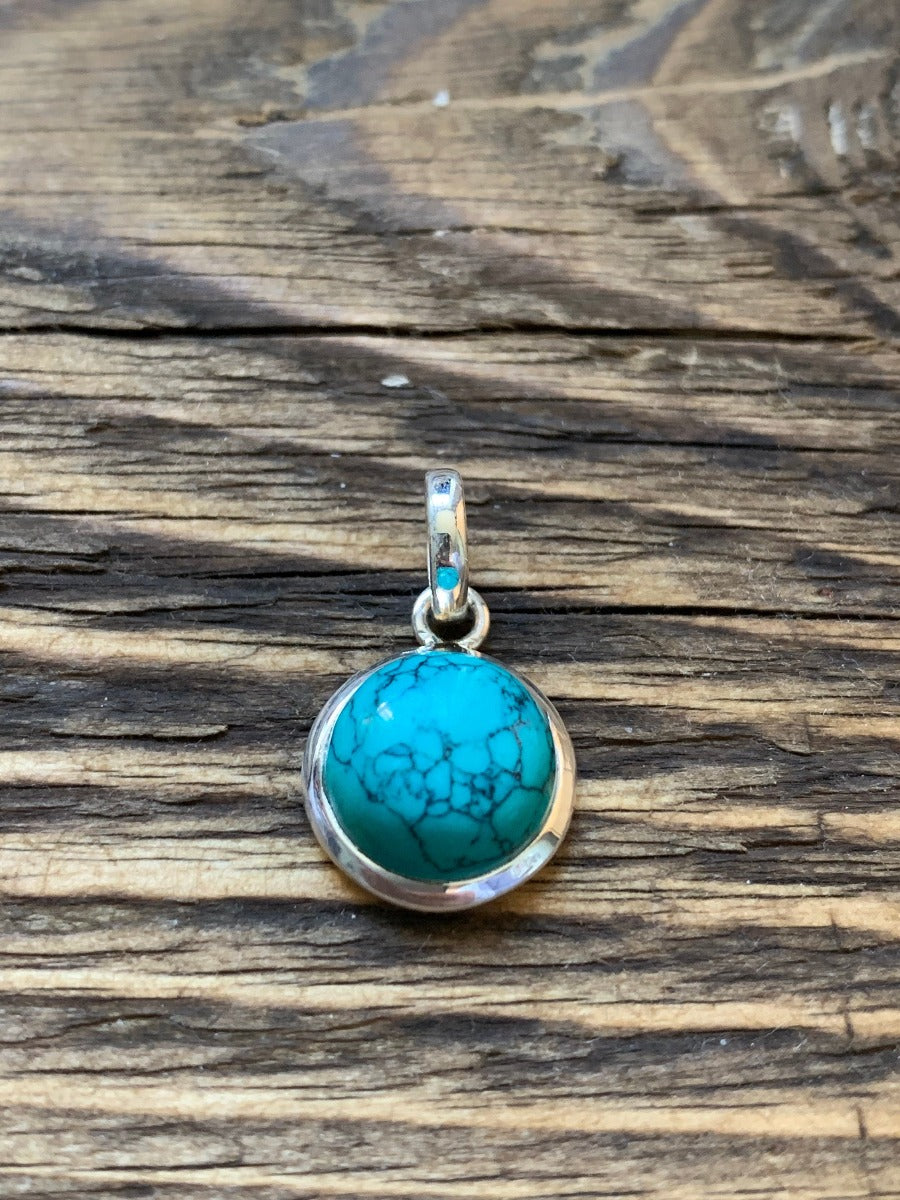 Turquoise Minimalist Round Necklace by Springwaves