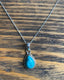 Turquoise Teardrop Silver Necklace Pendant by Springwaves