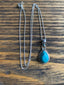 Turquoise Teardrop Silver Necklace Pendant by Springwaves