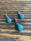 Turquoise Teardrop Silver Necklace Pendant & Earrings by Springwaves